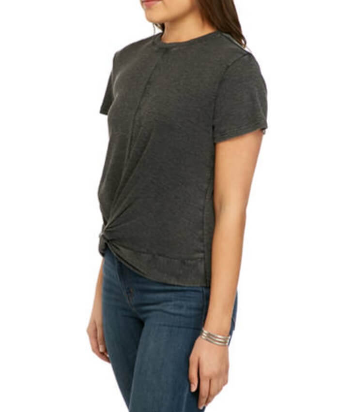  TRUE CRAFT Junior's Twist Front Ribbed T-Shirt